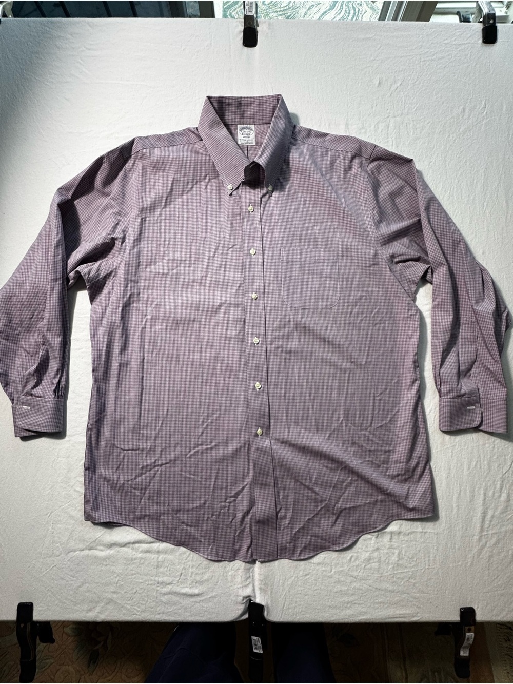 Brooks Brothers Purple Check Button-Down Dress Shirt